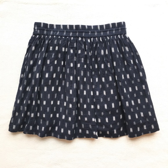 Madewell Turntable Skirt Drawstring Navy Ikat - Picture 5 of 6